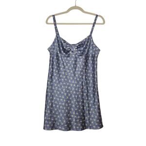 Vintage y2k Victorias Secret Angels Dress Floral Flowers Slip Medium Blue
